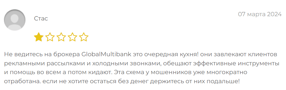 Global Multibank отзывы клиентов