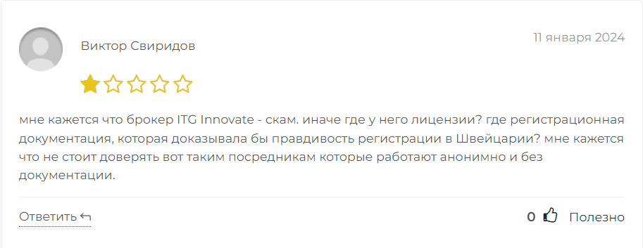  ITG Innovate обман