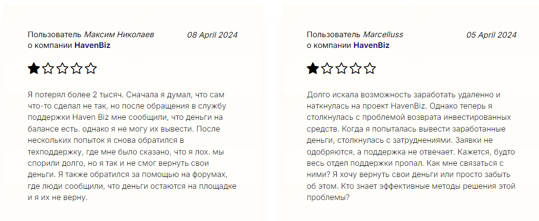 HavenBiz отзывы