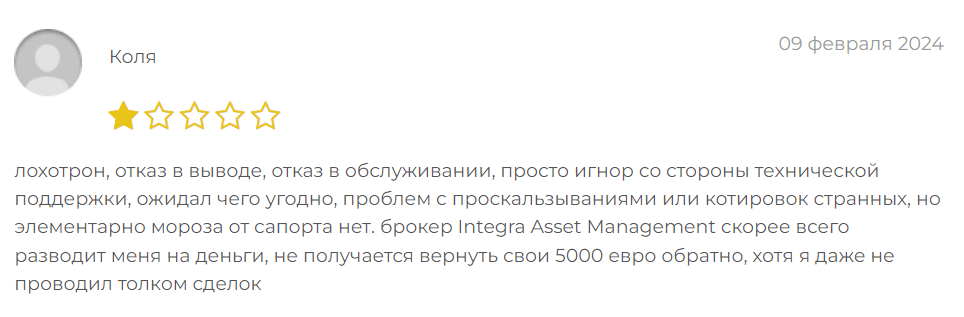 Integra Asset Management отзывы