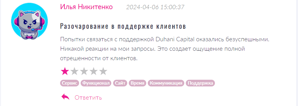 Duhani Capital обман