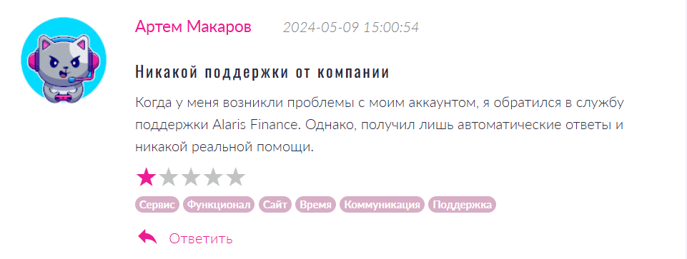 Alaris Finance отзыв