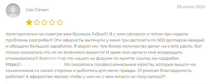 FxBox отзывы клиентов