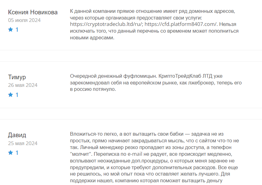 CryptoTradeClub отзывы