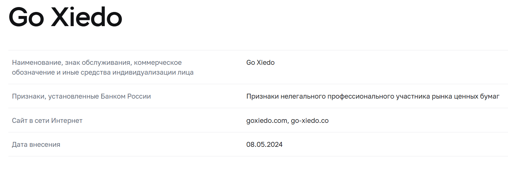 Go Xiedo лицензия