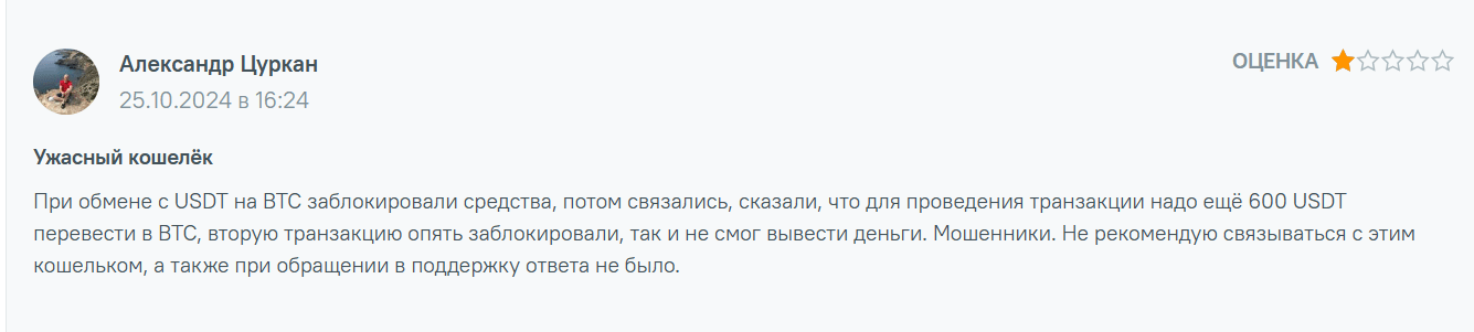 Atomic Wallet отзыв клиента