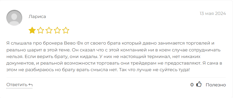 VEVO FX брокер