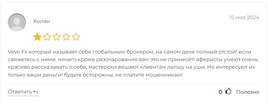 VEVO FX обман