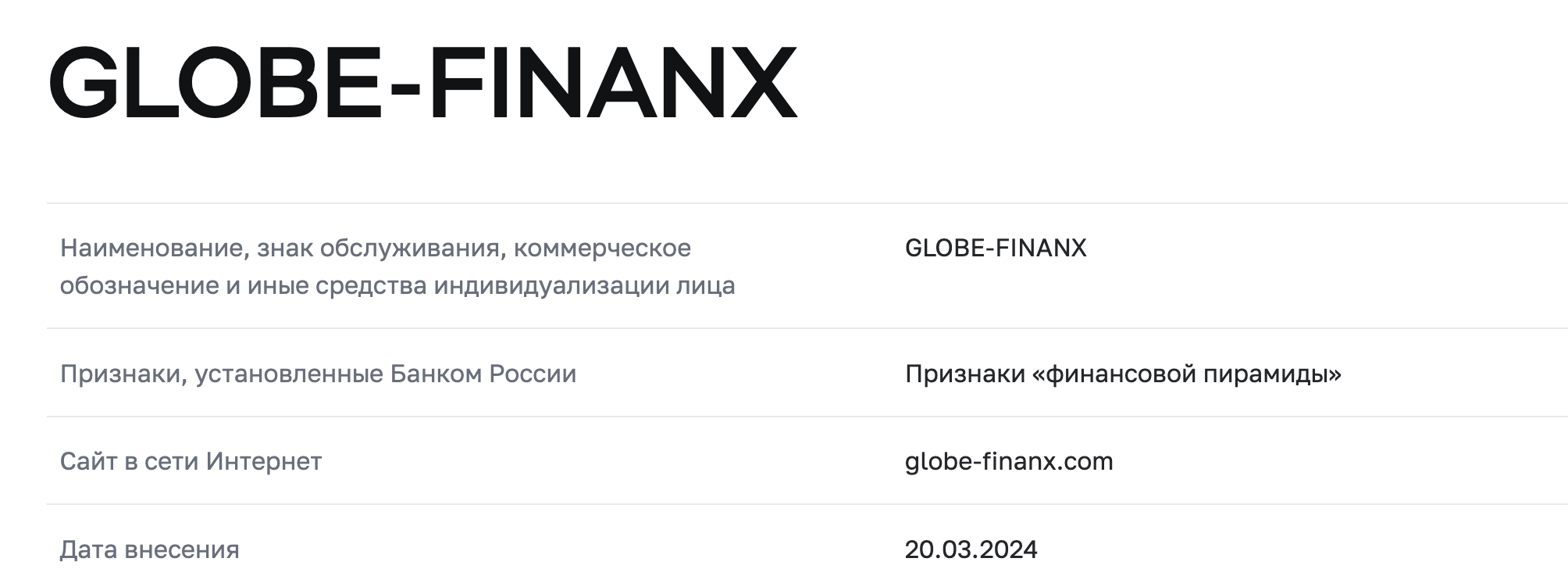 GLOBE-FINANX обзор