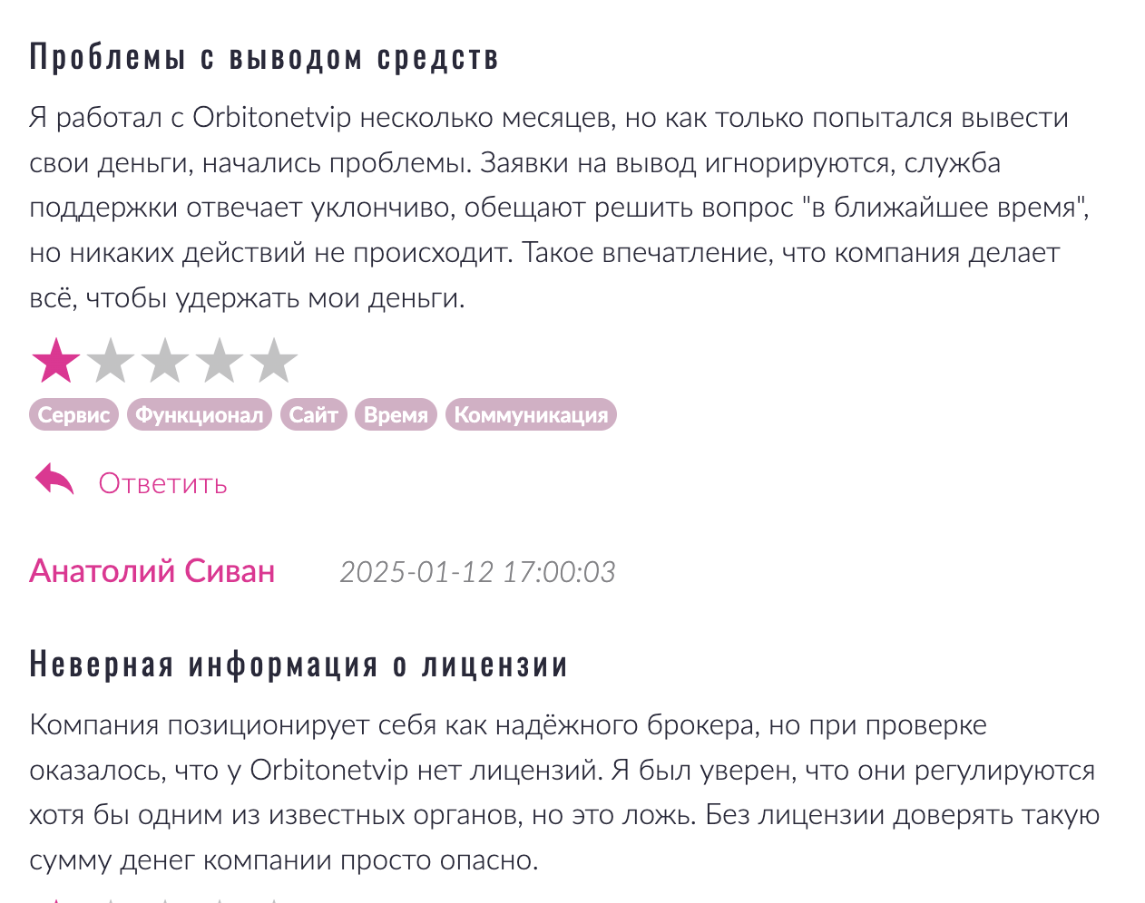 Orbitonet VIP отзывы