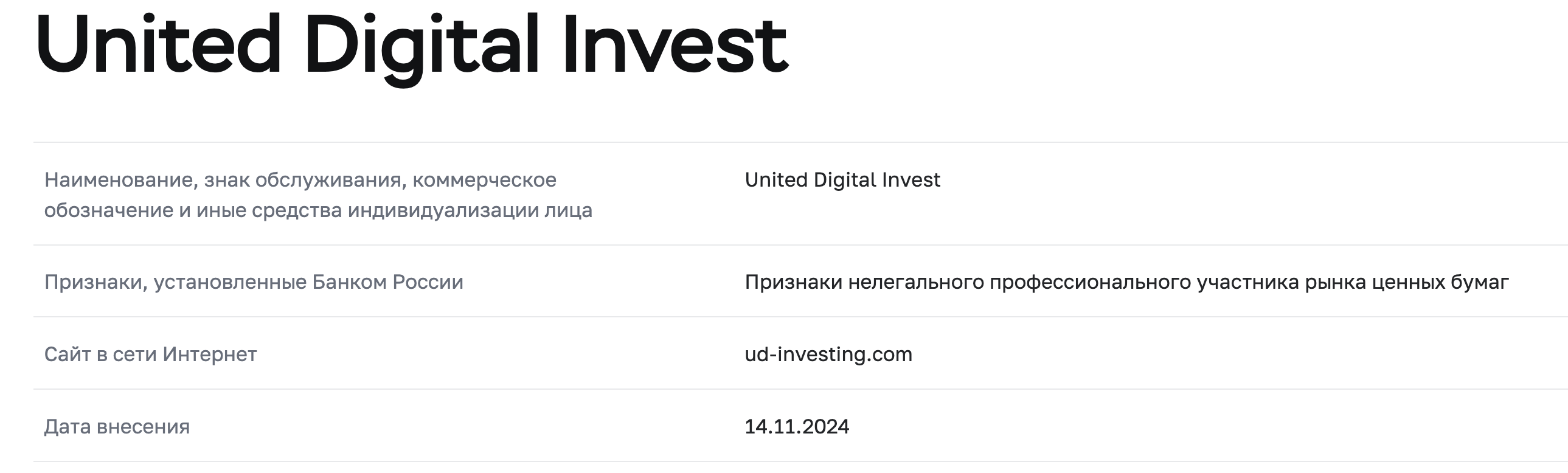 обман United digital invest