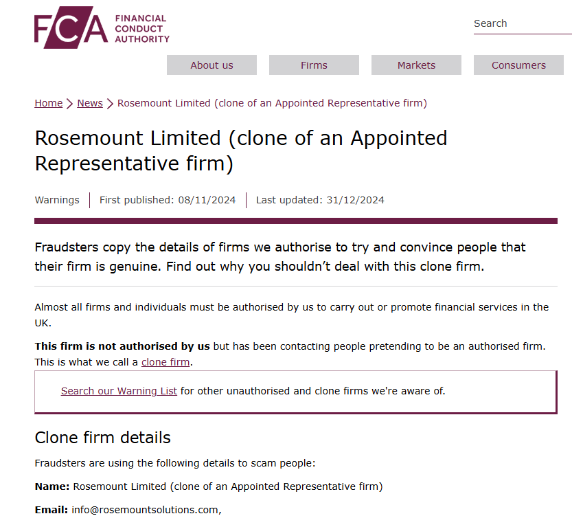 Rosemount Limited лицензия