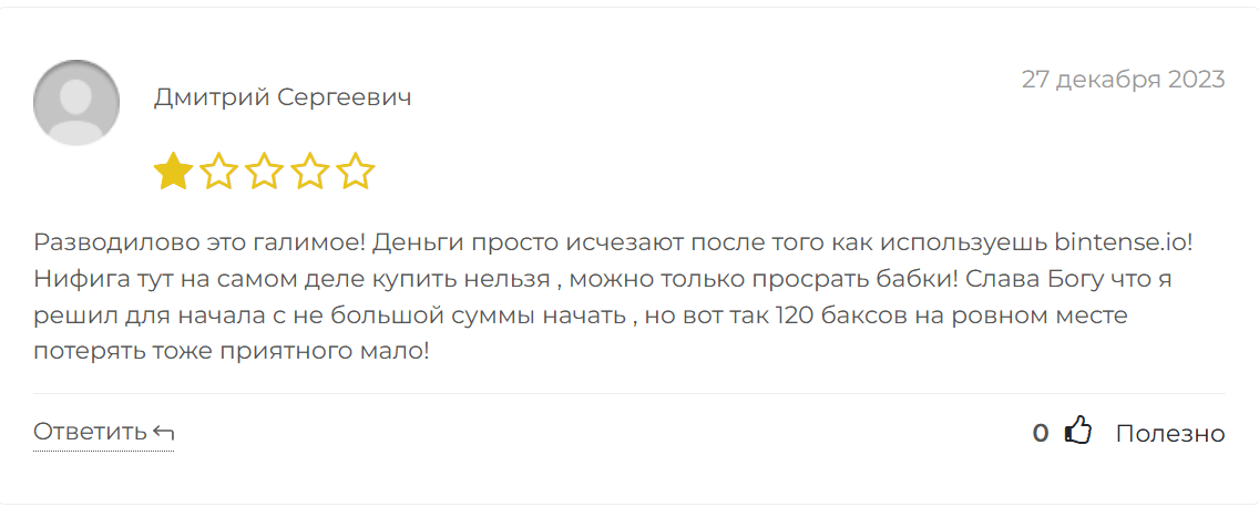 Bintense проверка