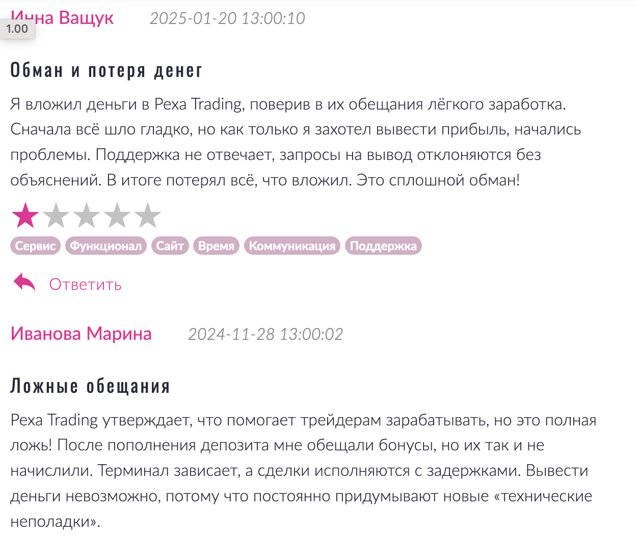 отзывы о Pexa Trading