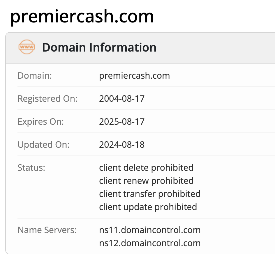 PremierCash домен