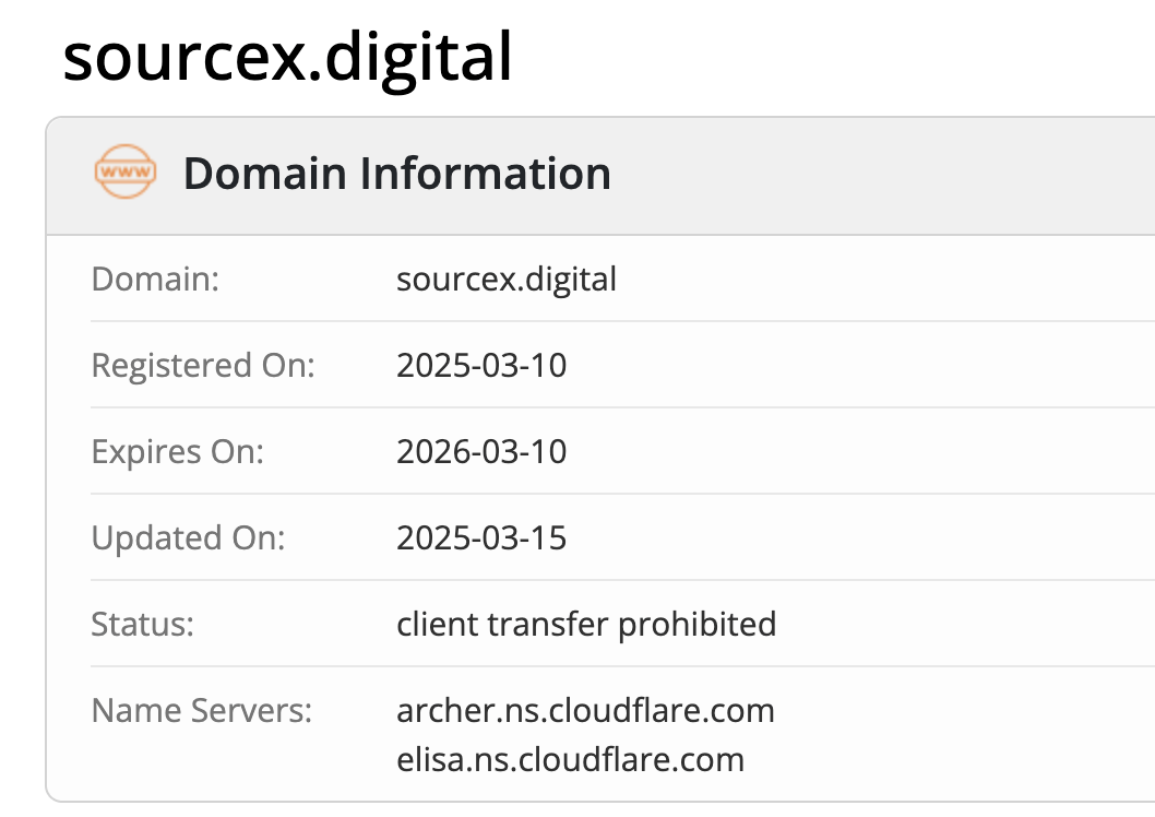 Sourcex Digital домен