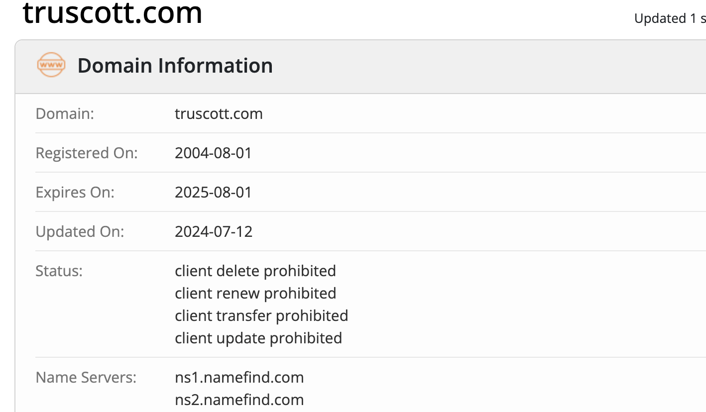 доменная информация Truscott Limited