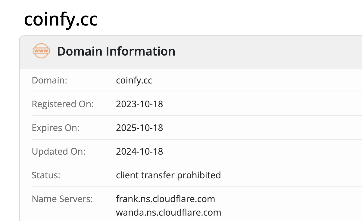 Coinfy.cc домен
