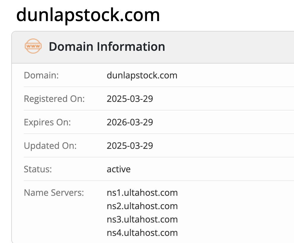 Dunlap Stocks домен