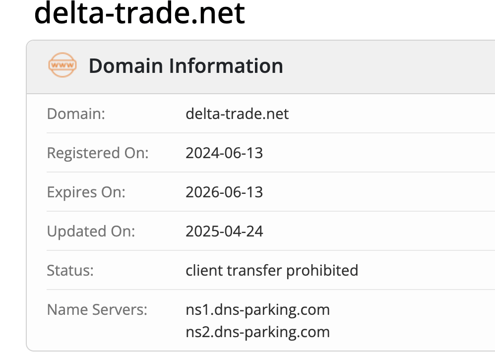 Delta Trade домен