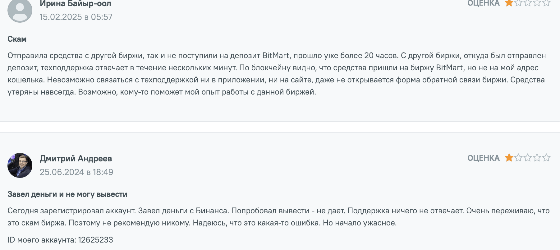 отзывы людей BitMart Wallet