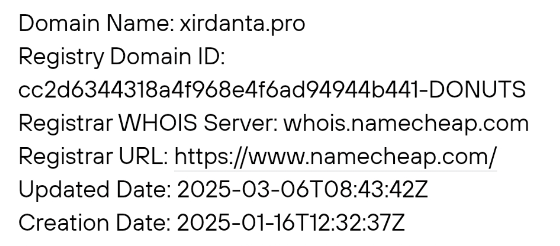 доменные данные Xirdanta