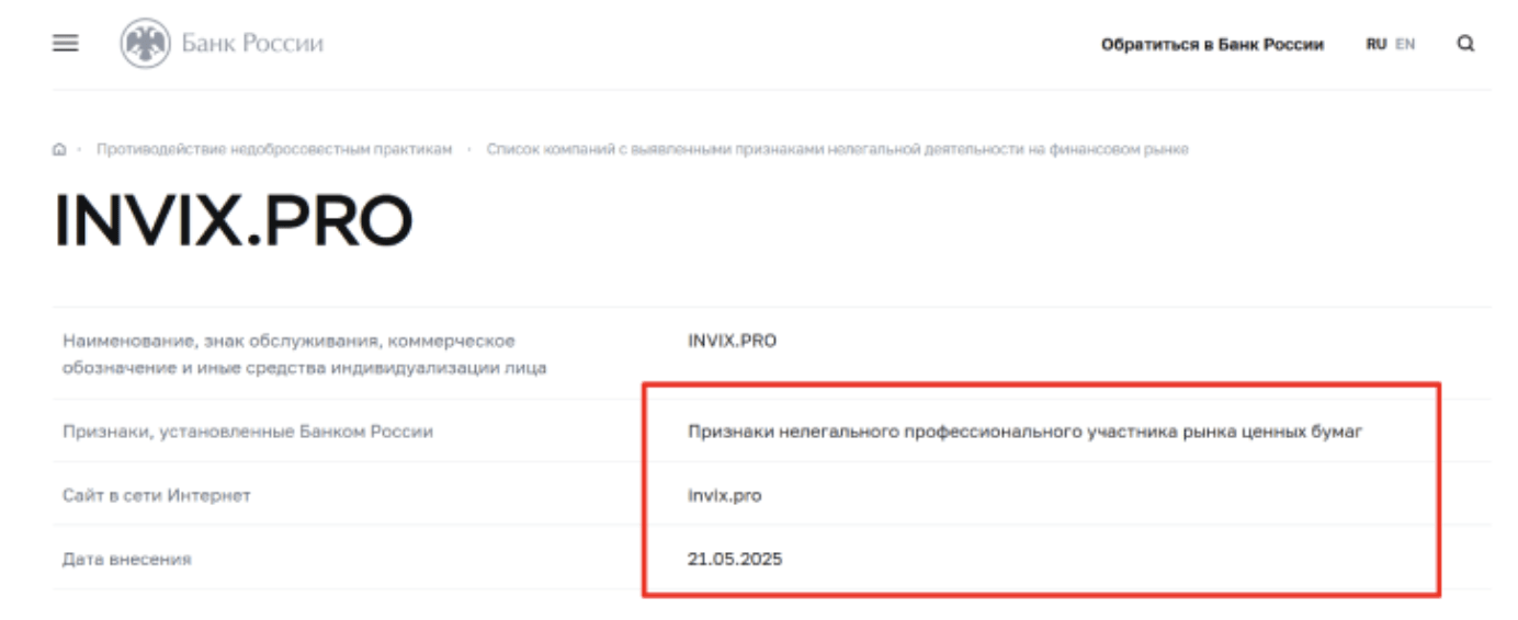 Invix скам