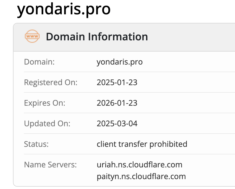 домен Yondaris