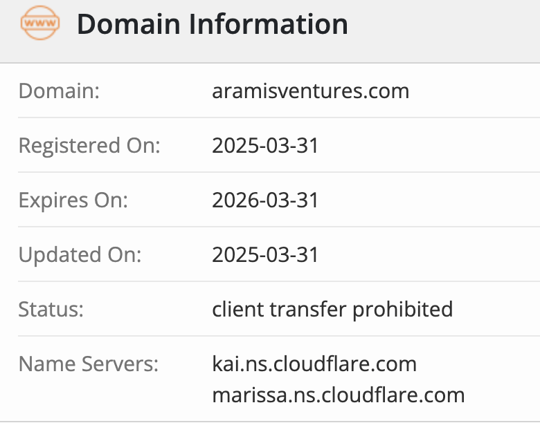 Aramis Ventures домен