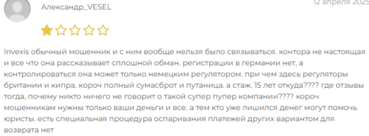 Invexis отзыв
