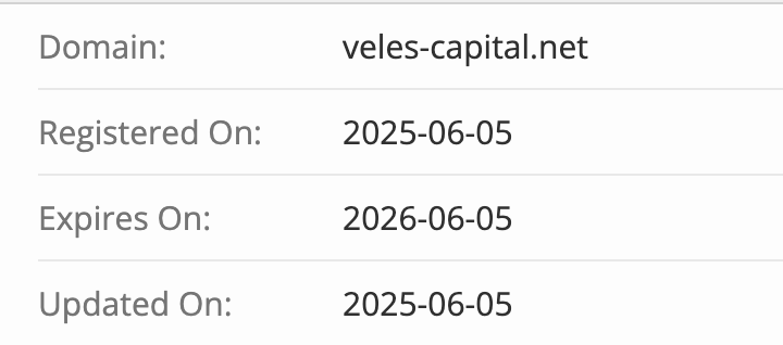 Veles Capital домен