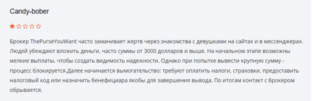 жалоба клиента ThePurseYouWant