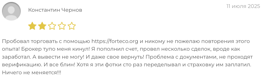 Forteco.org Forex Limited реальный отзыв