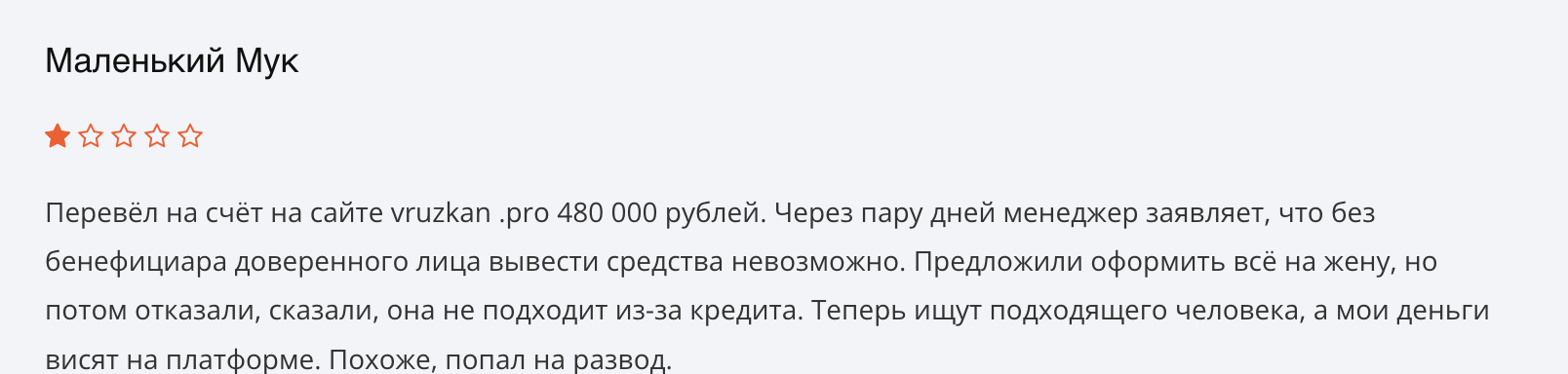 отзыв клиента про Vruzkan