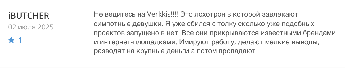 отзыв клиента Verkkis