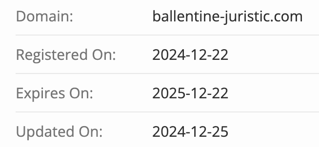 домен Ballentine Law Services