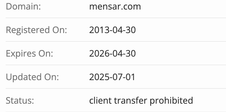 домен Mensar