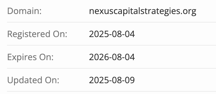 домен Nexus Capital Strategies