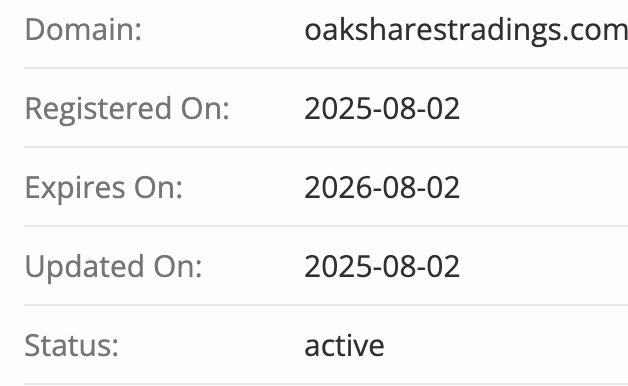 OAK SHARE TRADINGS домен