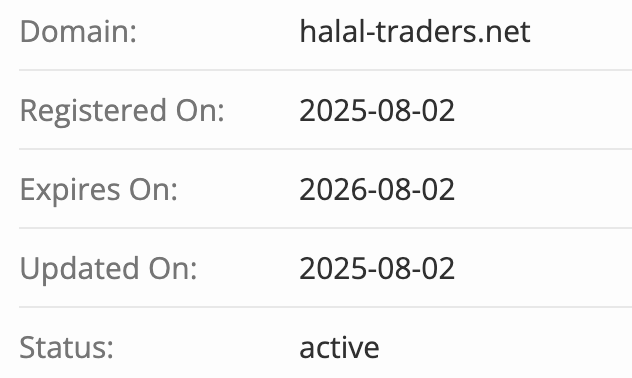 домен Halal Traders