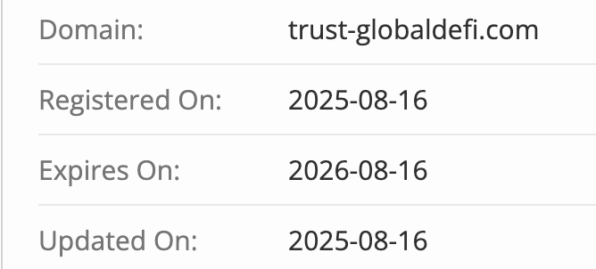 проверка домена Trust Global Defi