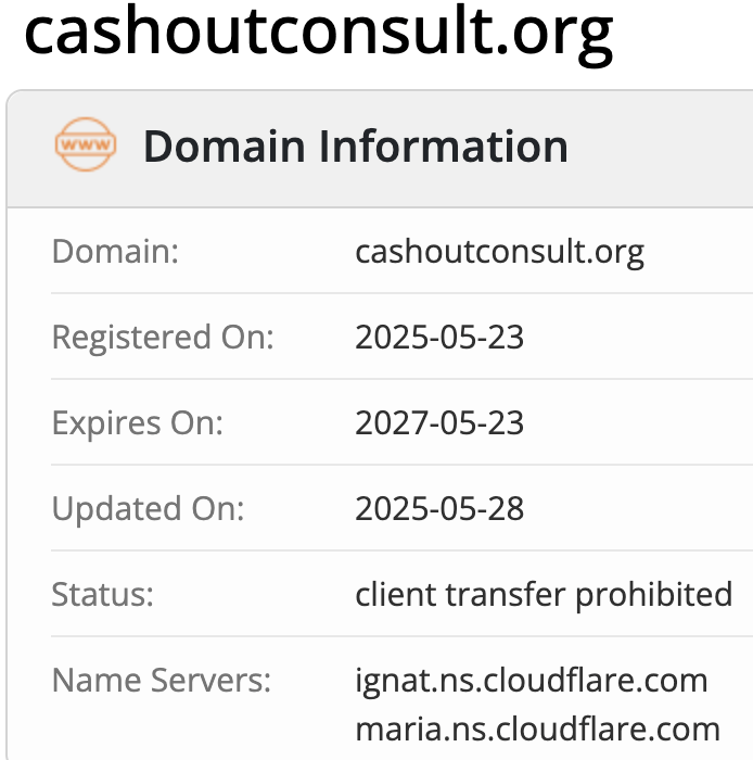 домен CASHOUT CONSULT