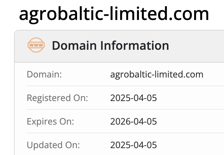 домен Agrobaltic Limited