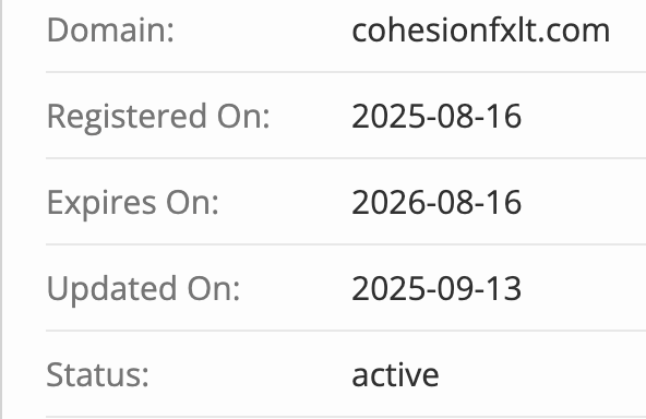 CohesionFxLtd домен