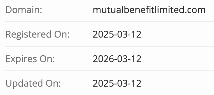 домен Mutual Benefit Limited