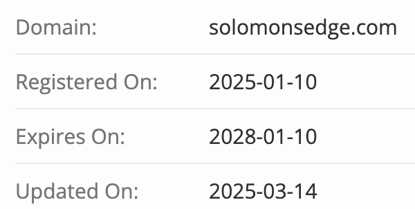 Solomons Edge домен