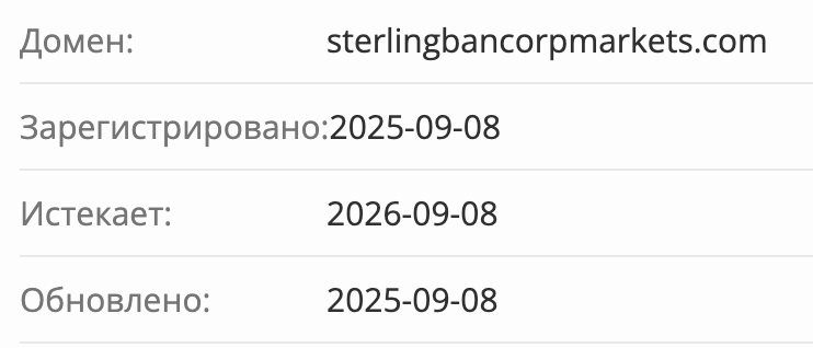 Sterling Bancorp Markets домен