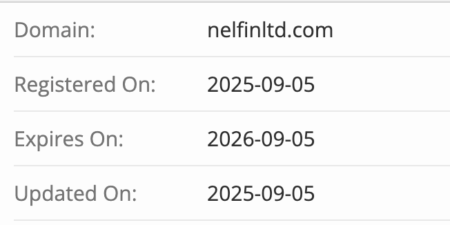 проверка домена Nelfin Ltd