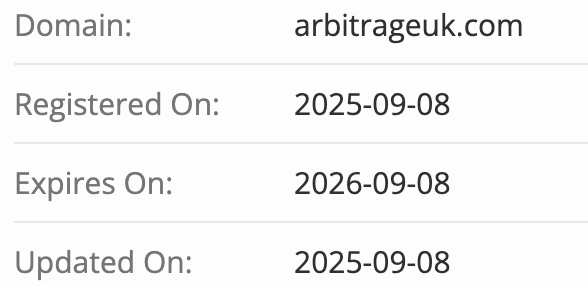 Arbitrage UK домен
