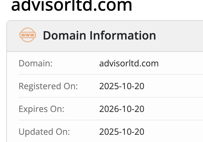 домен ADVISOR LTD